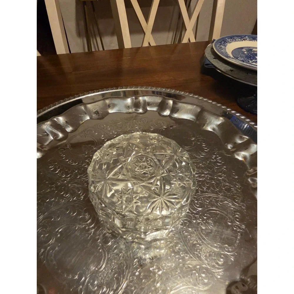 Anchor Hocking Early American Prescut (EAPC) glass star pattern ashtray or dish